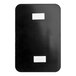 A white rectangular plastic board with black borders and white squares containing Braille text.