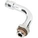 A T&S chrome plated swivel adapter with a silver metal pipe and nut.