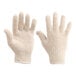 A pair of medium Lavex white cotton work gloves.
