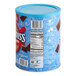 A blue container of Swiss Miss hot cocoa mix with a blue lid.