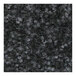 A close-up of a charcoal heather carpet with a black rubber border.