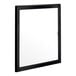 A black rectangular glass door assembly with a white screen.