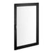 A black rectangular glass door with a white handle.