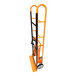 A Harper steel hand truck with black and orange metal frame and black handle.