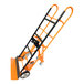 A Harper hand truck with orange and black wheels and handles.