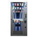 A white vending machine with snacks and drinks.