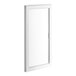 A white rectangular door with a glass panel.