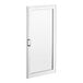 A white Avantco glass door with a silver handle.