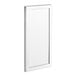 A white rectangular glass door with a white frame.