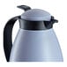 A matte dusty blue Cilio Imola coffee carafe with a lid.