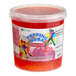 A plastic container of Possmei Dragon Fruit Popping Boba with red liquid inside.