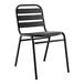 A black Lancaster Table & Seating outdoor side chair with a white background.