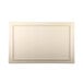 A white rectangular Elite Global Solutions faux walnut melamine serving board with a white border.