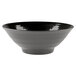 A close-up of a black Elite Global Solutions Pebble Creek bowl.