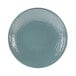 An Abyss blue melamine plate with a pebble design.