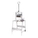 A metal and plastic meat tenderizer machine on a stand.
