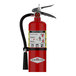 An Amerex fire extinguisher with wall bracket on a white background.