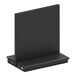 A black Lozier steel double-sided gondola add-on with pegboard shelves.