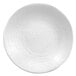 A white Elite Global Solutions round plate with a ripple pattern.