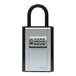 An ABUS silver and black combination lock box with a shackle.