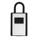 A black and white rectangular ABUS KeyGarage combination lock with a shackle.