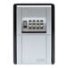 An ABUS KeyGarage combination lockbox in silver and black with number dials.