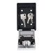 A black and white ABUS KeyGarage combination lockbox on a white background with keys inside.