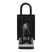 A black ABUS KeyGarage storage lockbox with a shackle and keys inside.