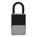 An ABUS black and grey combination padlock with shackle.