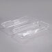 Two clear Dart PET plastic hinged strudel containers.