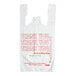 A white plastic Inteplast t-shirt bag with red "Thank You" text.