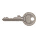 The key for an ABUS brass padlock with a steel jacket.