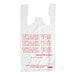 A white plastic Inteplast T-shirt bag with red "Thank You" text.