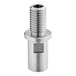 A silver metal Noble Warewashing lower branch washing shaft with a threaded screw.
