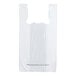 A white plastic Source Direct Inc. T-shirt bag with handles.