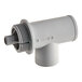 A grey plastic pipe with a white plastic tube.
