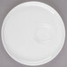 A white porcelain Libbey Royal Rideau double well saucer with a circular ring.