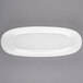 A white Libbey oval plate with a white border.