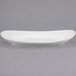 A white oval Libbey Slenda porcelain plate.