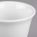 A close up of a Libbey Royal Rideau white porcelain bouillon bowl with a lid.