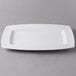 A white rectangular Libbey porcelain plate.