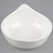 A white Libbey Slenda porcelain bowl with a pyramid-shaped hole in the bottom.