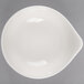 A white Libbey Slenda Royal Rideau pyramid porcelain bowl on a gray background.