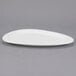 A white Libbey Triform Royal Rideau oval plate with a curved edge.