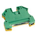 A green and yellow plastic Noble Warewashing ground terminal with two wires.