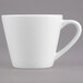 A white Libbey tea cup with a handle.