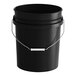 A black BWAY 5 gallon round pail with a metal handle.