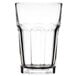 A close up of a clear Libbey Gibraltar beverage glass.