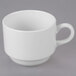 A Libbey Royal Rideau white porcelain tea cup with a handle.