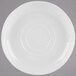 A white Libbey porcelain saucer with a circular pattern.